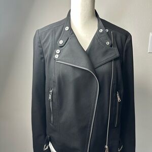 Ralph Lauren Black and Silver Moto Jacket